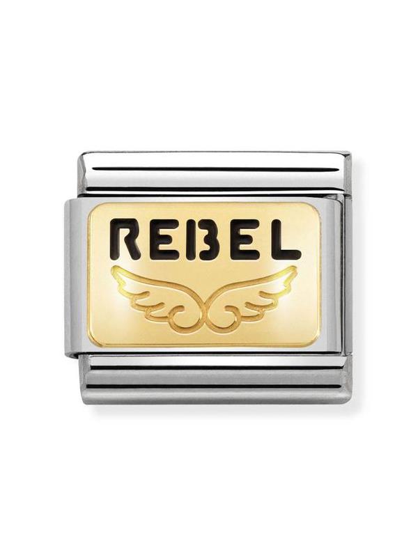 Composable Classic Dekoratif Link - Plakalar - Rebel Melek -  18K Altın