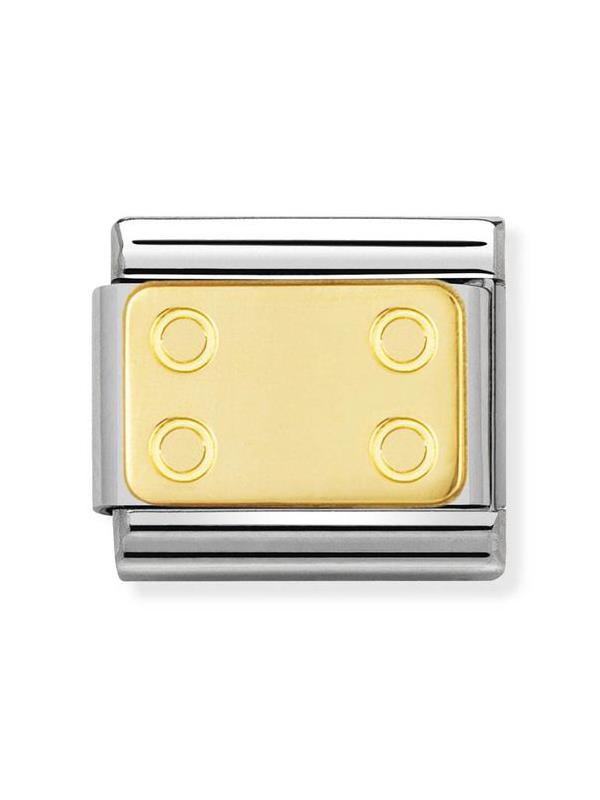 Composable Classic Dekoratif Link - Plakalar Semboller - Çubuklu plaka -  18K Altın