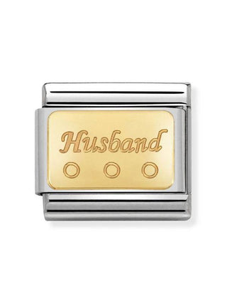 Composable Classic Dekoratif Link - Plakalar Semboller - Koca - (16 Husband) 18K Altın