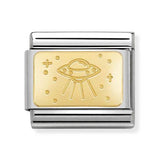 Composable Classic Dekoratif Link - Plakalar Semboller - Ufo -  18K Altın