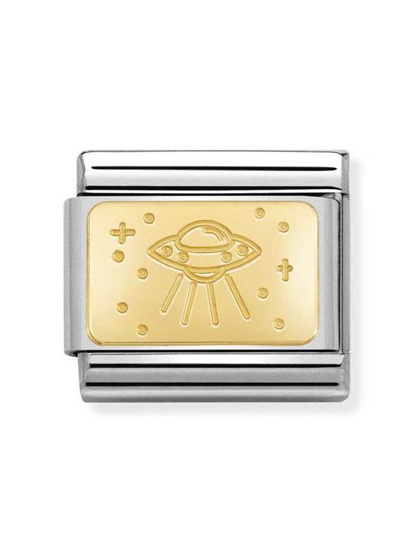 Composable Classic Dekoratif Link - Plakalar Semboller - Ufo -  18K Altın