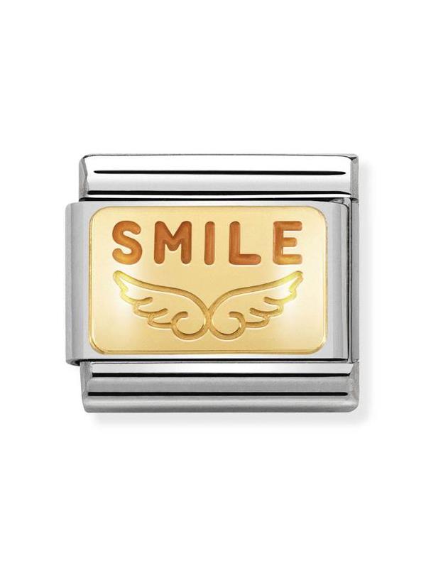 Composable Classic Dekoratif Link - Plakalar - Smile Melek -  18K Altın