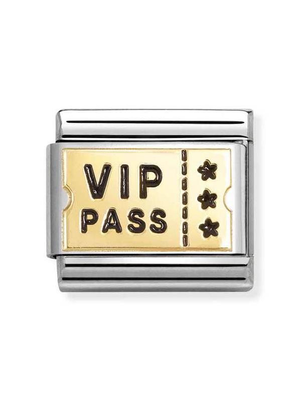 Composable Classic Dekoratif Link - Plakalar - Vip Geçiş - (62 Vip Pass) 18K Altın
