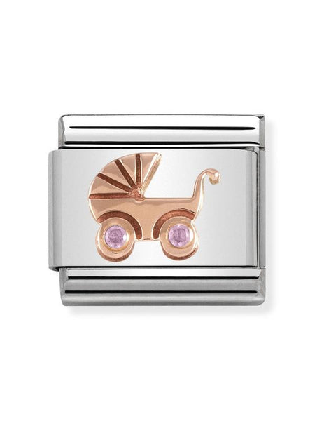 Composable Classic Dekoratif Link - Semboller - Bebek Arabası Pembe -  9K Rose Altın