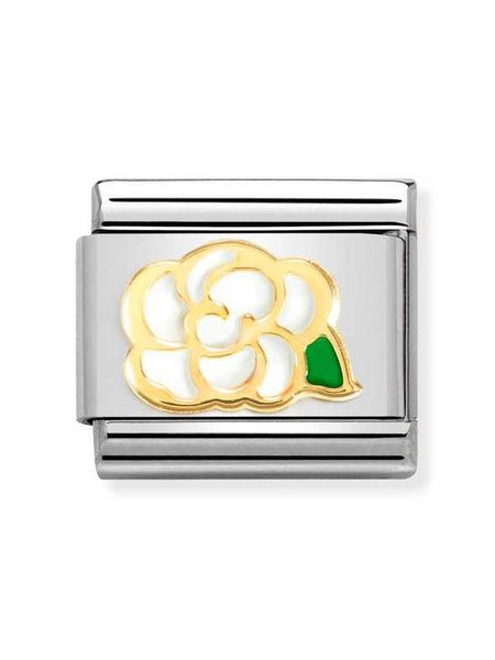 Composable Classic Dekoratif Link - Semboller - Beyaz Kamelya -  18K Altın