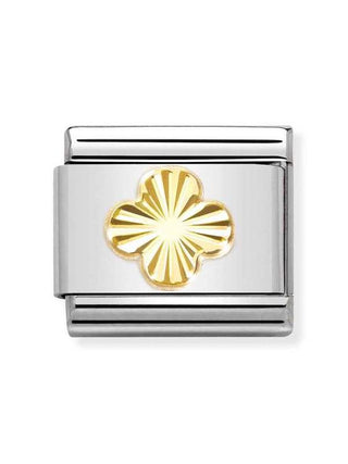 Composable Classic Dekoratif Link - Semboller - Elmas kaplı dört yapraklı yonca -  18K Altın