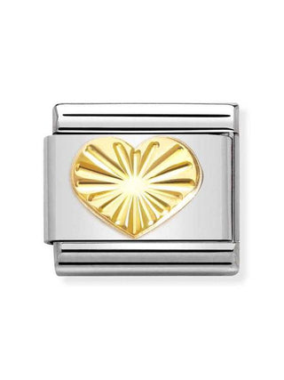 Composable Classic Dekoratif Link - Semboller - Elmas kaplı kalp -  18K Altın