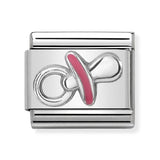 Composable Classic Dekoratif Link - Semboller - Emzik Pembe - (39 Pink dummy) 925 Gümüş