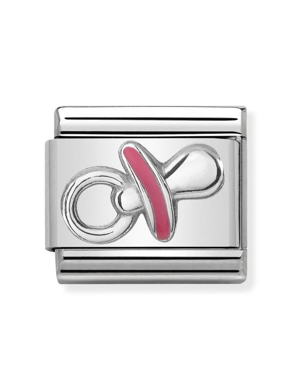 Composable Classic Dekoratif Link - Semboller - Emzik Pembe - (39 Pink dummy) 925 Gümüş