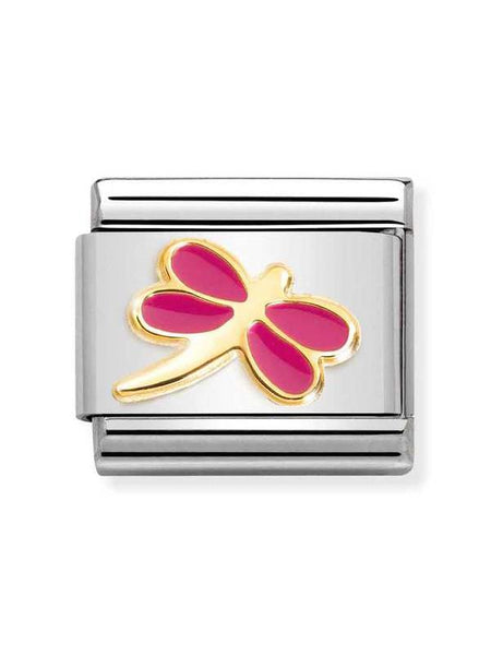Composable Classic Dekoratif Link - Semboller - Fuşya yusufçuk -  18K Altın