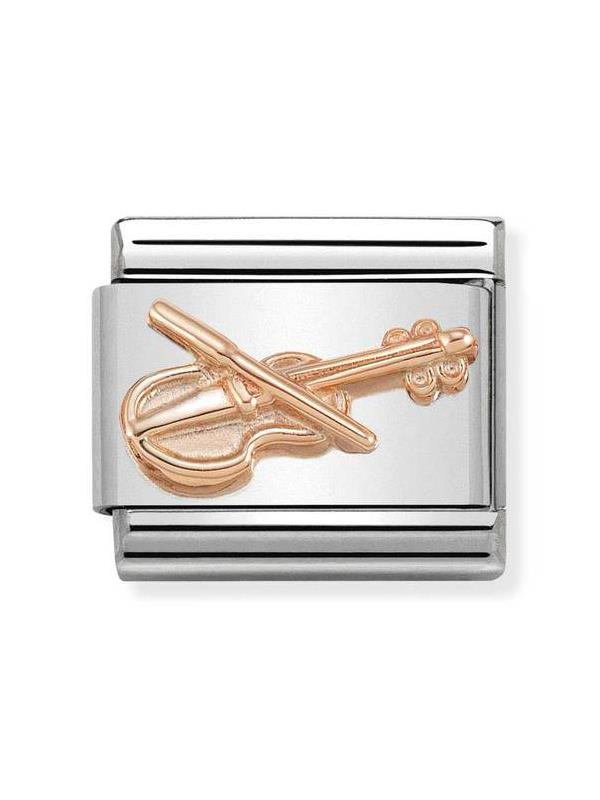 Composable Classic Dekoratif Link - Semboller Kabartma - Keman -  9K Rose Altın