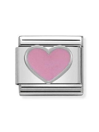 Composable Classic Dekoratif Link - Semboller - Kalp - (18 Pink Heart) 925 Gümüş