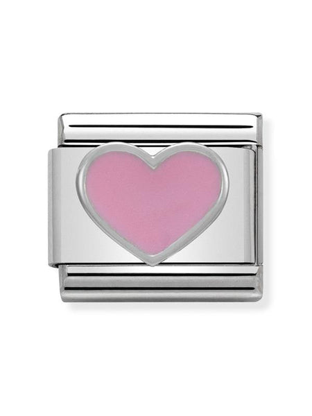 Composable Classic Dekoratif Link - Semboller - Kalp - (18 Pink Heart) 925 Gümüş