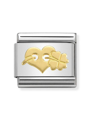 Composable Classic Dekoratif Link - Semboller - Kalp ve Yonca -  18K Altın