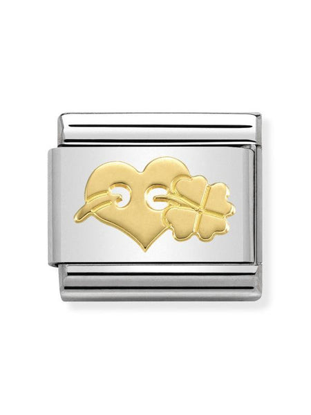 Composable Classic Dekoratif Link - Semboller - Kalp ve Yonca -  18K Altın