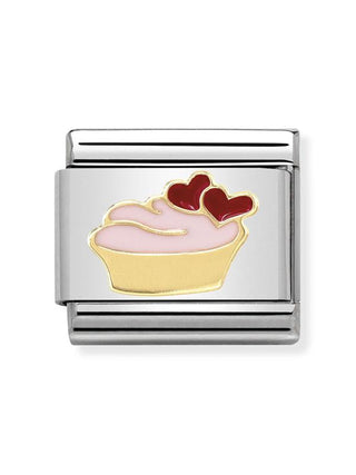 Composable Classic Dekoratif Link - Semboller - Kalpli Muffin -  18K Altın