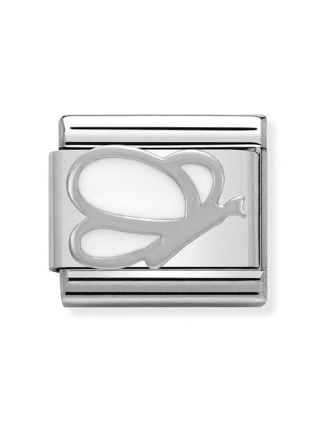 Composable Classic Dekoratif Link - Semboller - Kelebek - (02 White Butterfly) 925 Gümüş