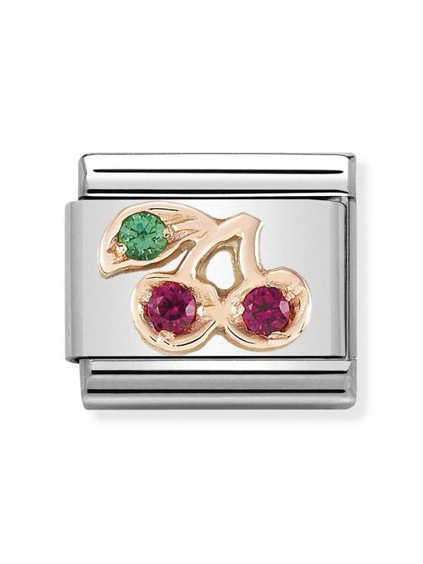 Composable Classic Dekoratif Link - Semboller - Kirazlar - (17 Cherries) 9K Rose Altın