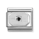 Composable Classic Dekoratif Link - Semboller - Körüklü dikdörtgen siyah -  925 Gümüş Zirkon