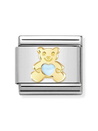 Composable Classic Dekoratif Link - Semboller - Mavi ayı - (65 Light Blue Bear) 18K Altın