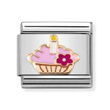 Composable Classic Dekoratif Link - Semboller - Mum ve Kek -  9K Rose Altın