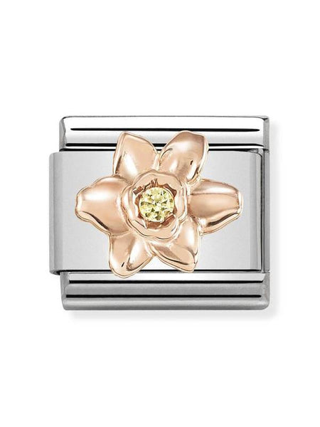 Composable Classic Dekoratif Link - Semboller - Nergis - (13 Daffodil) 9K Rose Altın