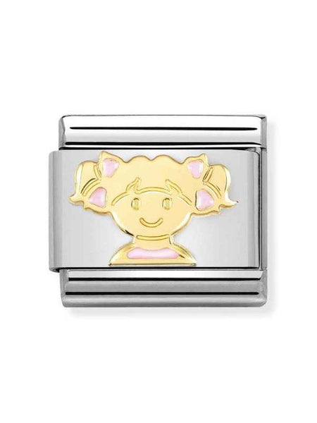 Composable Classic Dekoratif Link - Semboller - Pembe kız - (66 Pink Girl) 18K Altın