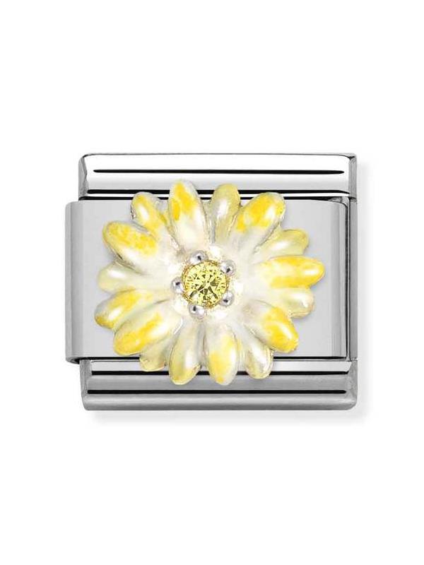 Composable Classic Dekoratif Link - Semboller - Sarı çiçek -  925 Gümüş Zirkon