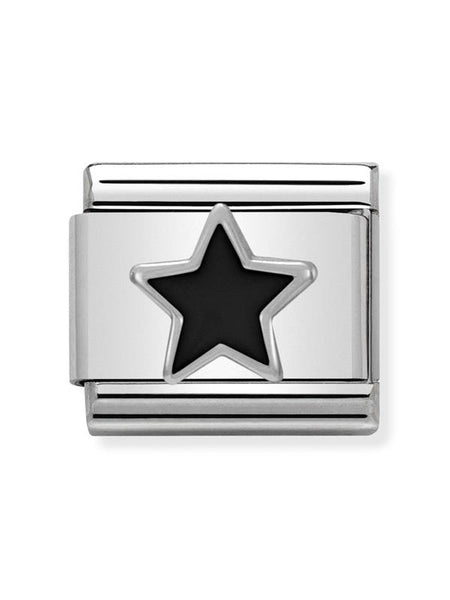 Composable Classic Dekoratif Link  Semboller  Yıldız  05 Black Star 925 Gümüş