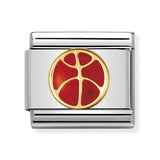 Composable Classic Dekoratif Link - Spor - Basketbol - (08 Basket ball) 18K Altın