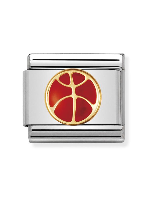 Composable Classic Dekoratif Link - Spor - Basketbol - (08 Basket ball) 18K Altın