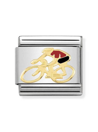 Composable Classic Dekoratif Link - Spor - Bisikletli - (14 Cyclist Red) 18K Altın
