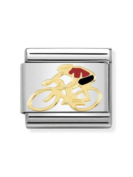 Composable Classic Dekoratif Link - Spor - Bisikletli - (14 Cyclist Red) 18K Altın