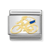 Composable Classic Dekoratif Link - Spor - Bisikletli - (15 Cyclist White) 18K Altın