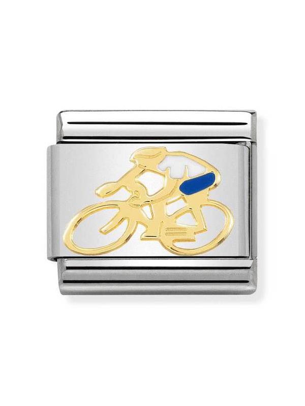 Composable Classic Dekoratif Link - Spor - Bisikletli - (15 Cyclist White) 18K Altın