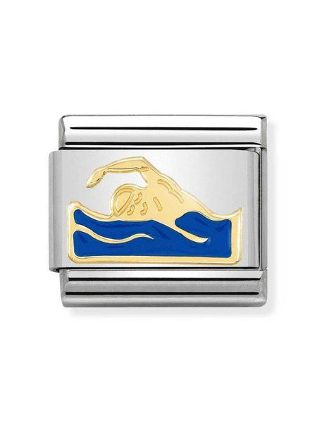 Composable Classic Dekoratif Link - Spor - Yüzücü - (18 Swimmer) 18K Altın