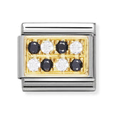 Composable Classic Dekoratif Link - Taş Kaplama - Taşlı Plaka -  18K Altın Zirkon