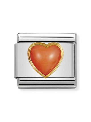 Composable Classic Dekoratif Link - Taşlar Kalpler - Kalp Mercan -  18K Altın