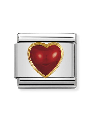 Composable Classic Dekoratif Link - Taşlar Kalpler - Kalp Mercan -  18K Altın
