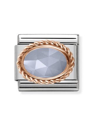 Composable Classic Dekoratif Link - Taşlar Oval - Akik -  9K Rose Altın