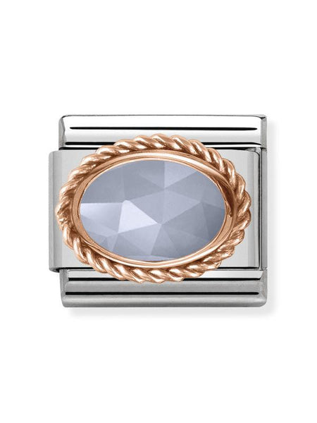 Composable Classic Dekoratif Link - Taşlar Oval - Akik -  9K Rose Altın