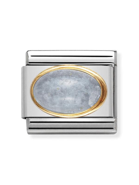 Composable Classic Dekoratif Link - Taşlar Oval - AKUAMARİN - (01 AQUAMARINE) 18K Altın
