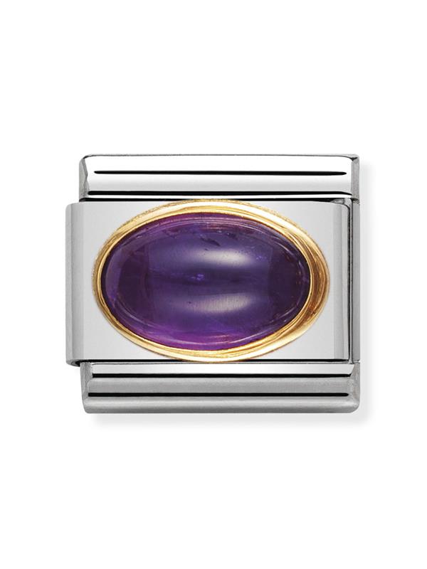 Composable Classic Dekoratif Link - Taşlar Oval - AMETİST - (02 AMETHYST) 18K Altın