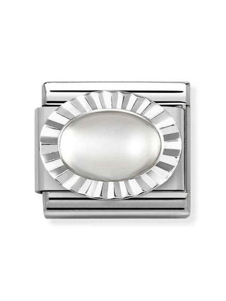 Composable Classic Dekoratif Link - Taşlar Oval Elmas - Ay Taşı -  925 Gümüş