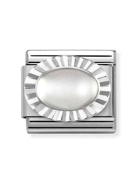 Composable Classic Dekoratif Link - Taşlar Oval Elmas - Ay Taşı -  925 Gümüş
