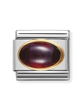 Composable Classic Dekoratif Link - Taşlar Oval - Garnet - (03 GARNET) 18K Altın