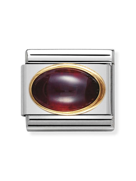 Composable Classic Dekoratif Link - Taşlar Oval - Garnet - (03 GARNET) 18K Altın