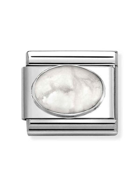 Composable Classic Dekoratif Link - Taşlar Oval - Howlite Mat -  925 Gümüş