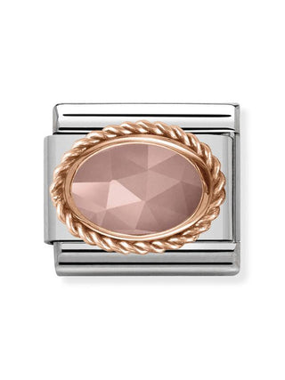 Composable Classic Dekoratif Link - Taşlar Oval - Kalsedon -  9K Rose Altın