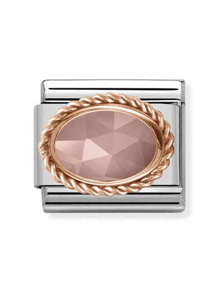 Composable Classic Dekoratif Link - Taşlar Oval - Kalsedon -  9K Rose Altın